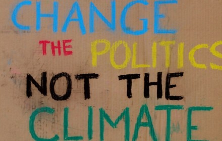 A poster from the 2010 Earth Day Climate Rally in Washington, DC.